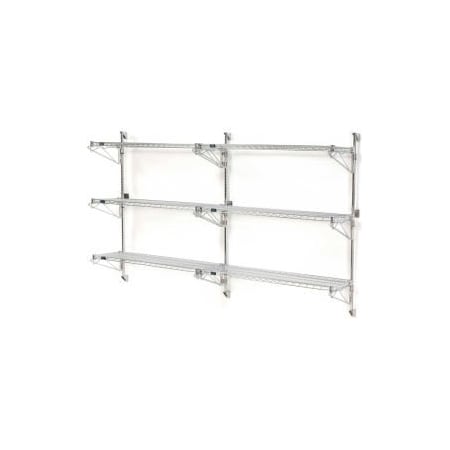 Global Equipment Nexel    Chrome Wall Mount Wire Shelving 30"W x 24"D x 54"H 3 - Shelf Add-On 798189
